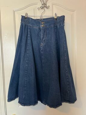 Vintage Denim Midi Skirt
